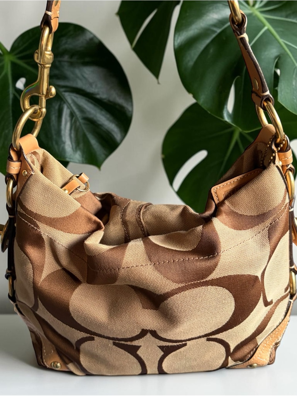 Coach Carly Bag in Brown and Tan - Picture 4 of 8